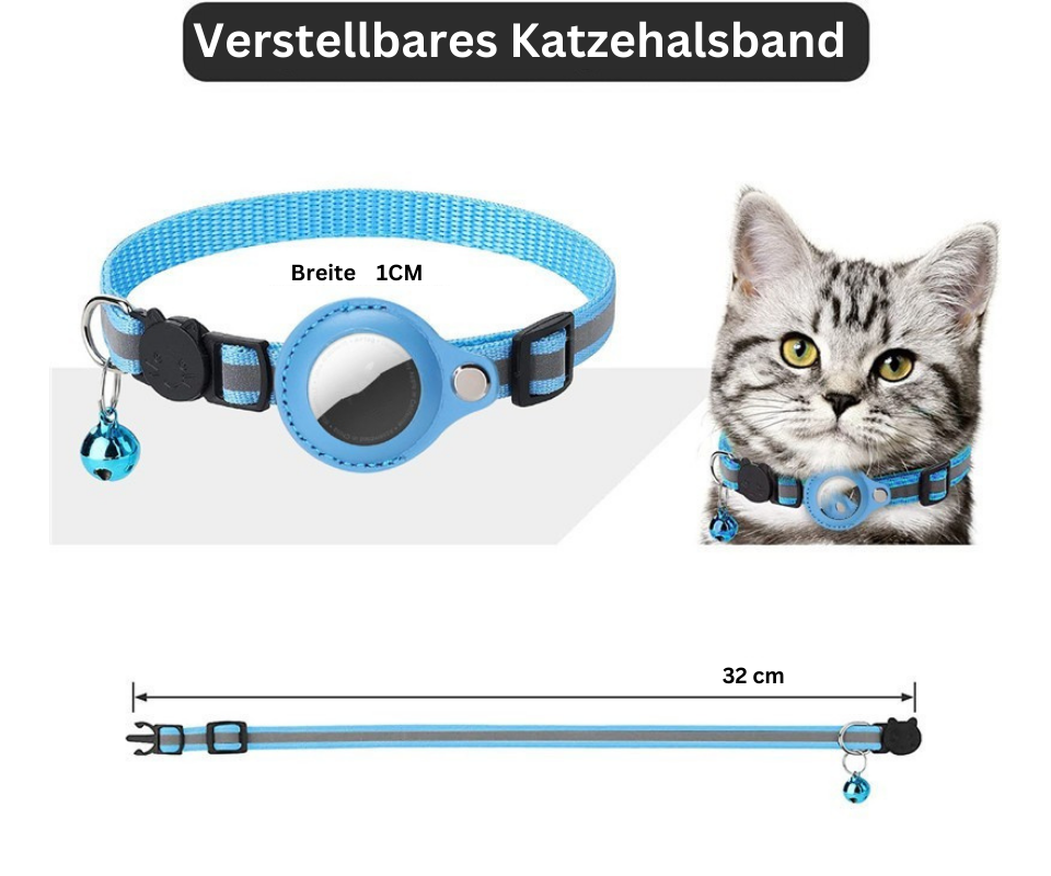 Smart Kitty: Reflektierendes Katzenhalsband mit AirTag-Hülle