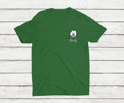 Personalisiertes Haustier T-Shirt in Grün - Frontansicht für Hunde & Katzenbesitzer