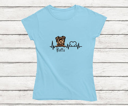 Herzschlag - Personalisiertes T-Shirt (Hund)