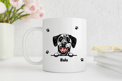 Personalisierte Tasse mit liebevoller Nachricht und eigenem Hundefoto