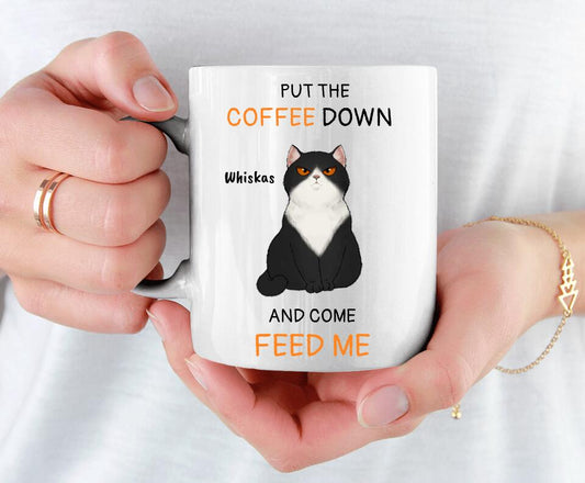 Feed me - Personalisierte Tasse (Katze)