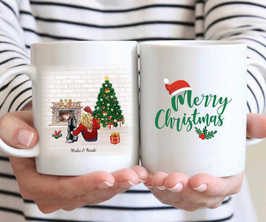 Weihnachtsabend - Personalisierte Tasse (Hund & Katze)