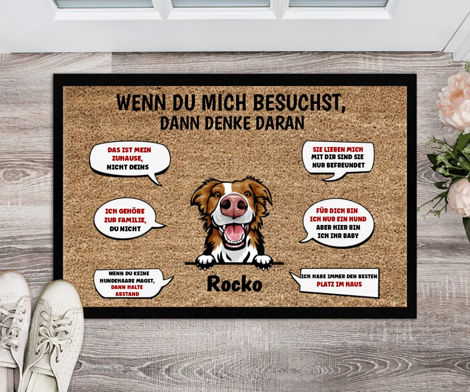 Meine/Unsere Regeln - Personalisierte Fußmatte (Hund)