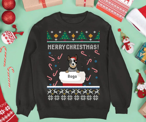 Ugly Christmas Sweater personalisiert mit Hund oder Katzenmotiv