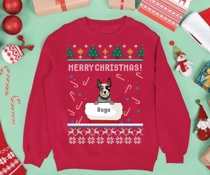 Merry Christmas – Personalisierter Pullover (Hund & Katze)