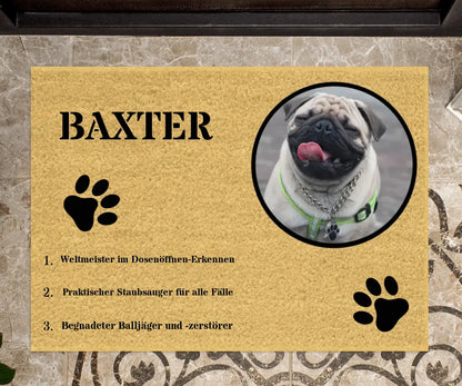 Personalisierte Hund Fußmatte, personalisiert mit eigenem Hundeportrait