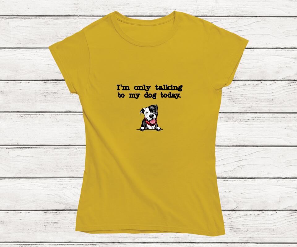Personalisiertes T-Shirt mit Hund frauen gelb