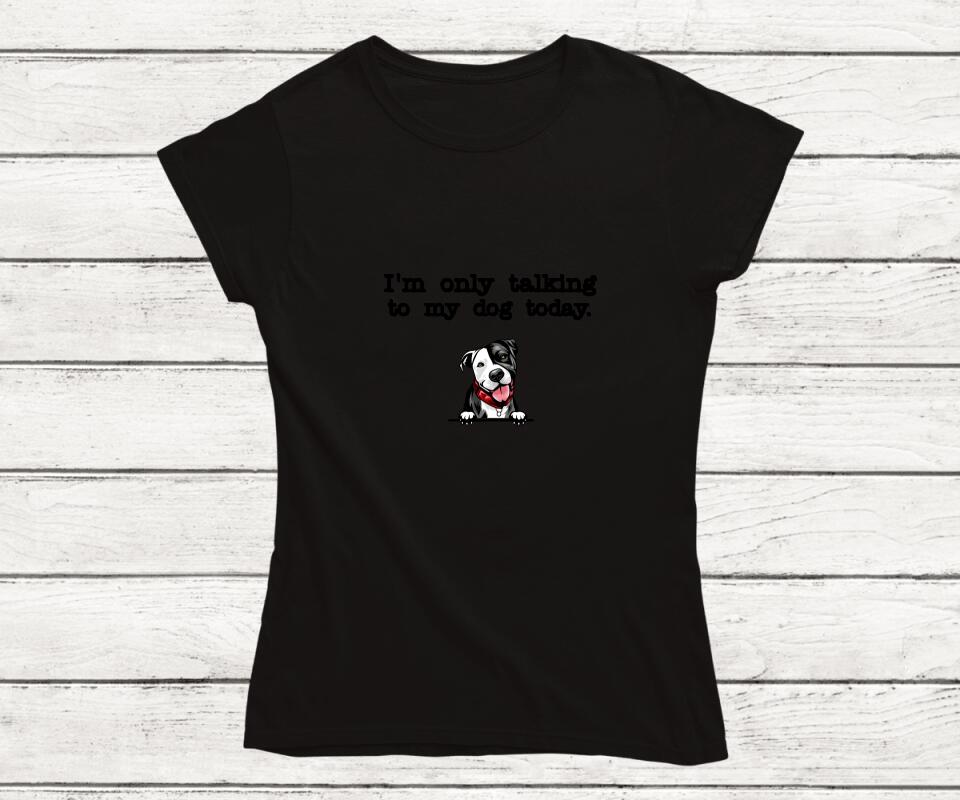 Personalisiertes T-Shirt mit Hund frauen schwarz