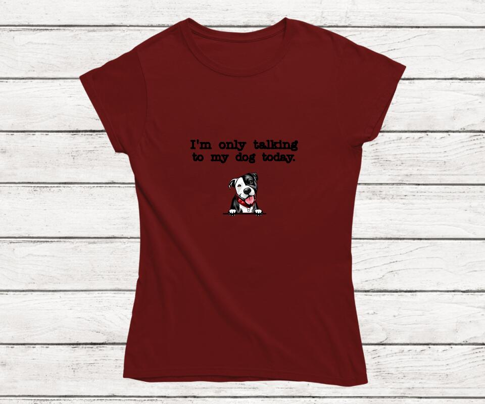 Personalisiertes T-Shirt mit Hund frauen rot