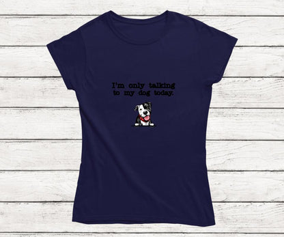 Personalisiertes T-Shirt mit Hund frauen navy