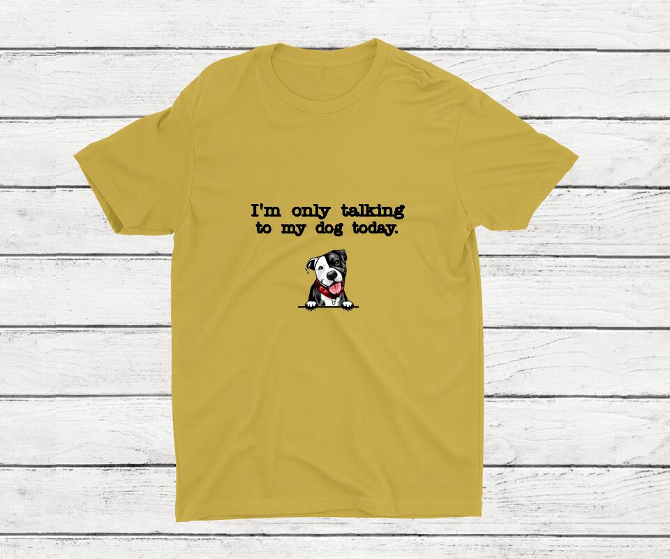 Personalisiertes T-Shirt mit Hund himmelblau