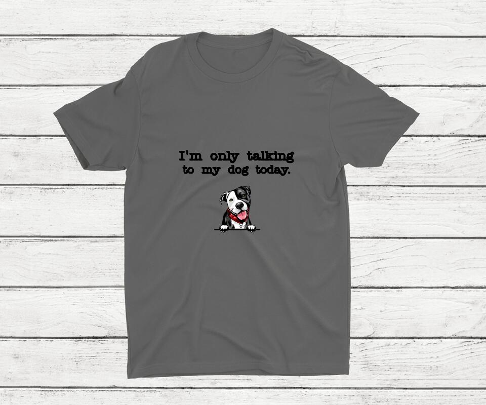 Personalisiertes T-Shirt mit Hund himmelblau