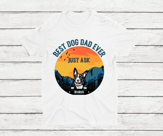 Detailansicht des personalisierten Hunde T-Shirt Designs - Best Dog Dad Ever