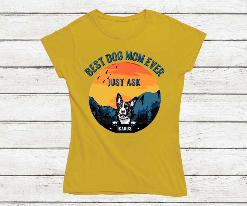 Detailansicht des personalisierten Hunde T-Shirt Designs - Best Dog Mom Ever
