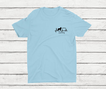 Herzschlag Silhouette - Personalisiertes T-Shirt (Hund)