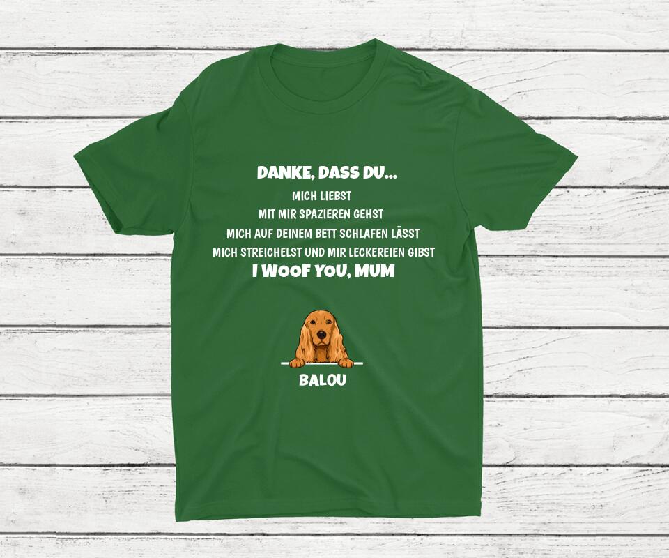 Danke für... - Personalisiertes T-Shirt (Hund)