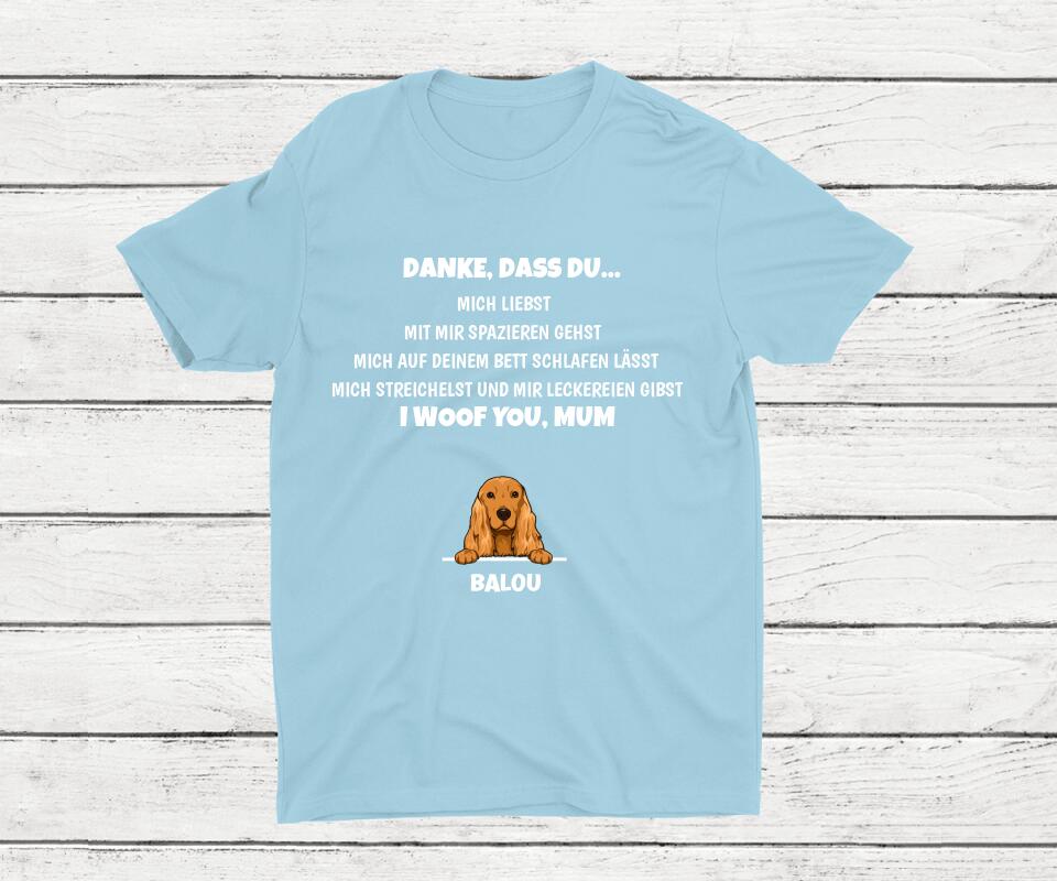 Danke für... - Personalisiertes T-Shirt (Hund)