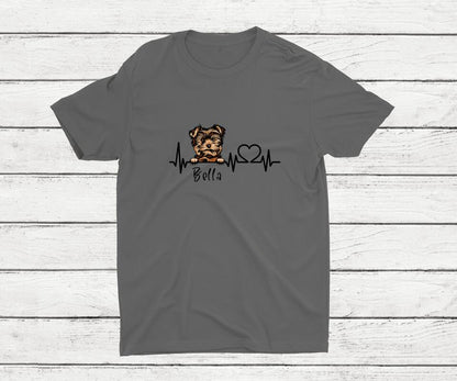 Herzschlag - Personalisiertes T-Shirt (Hund)