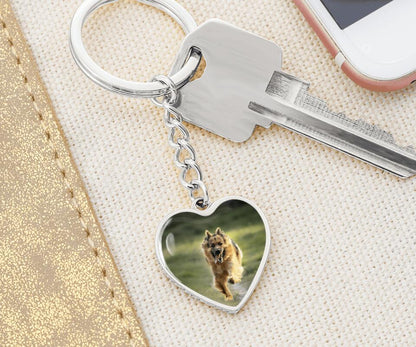 Eigenes Foto - Personalisierter Schlüsselanhänger Herzform (Hund & Katze)